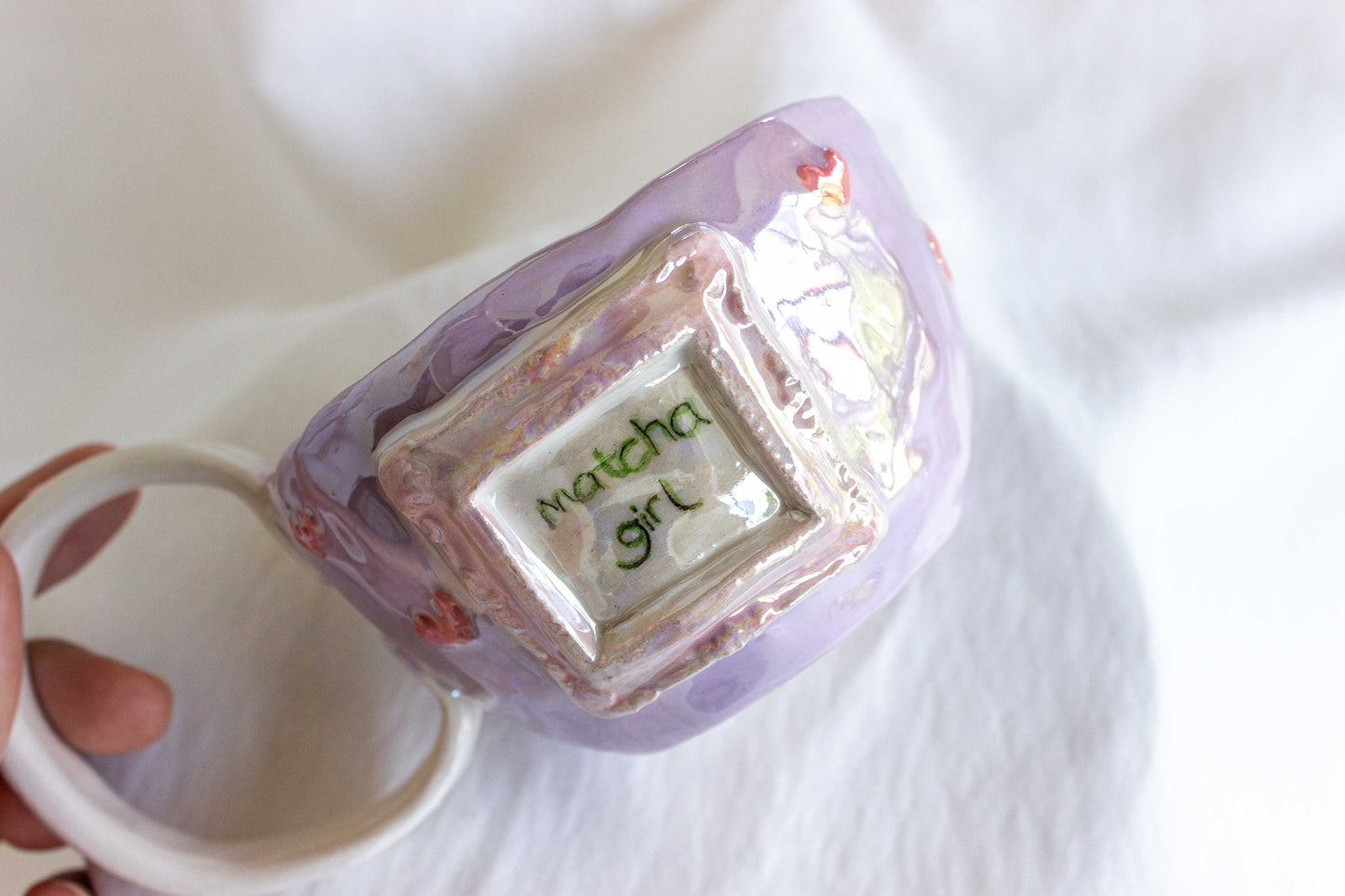 Matcha Girl Mug, Mother of Pearl Lustre πΏπ