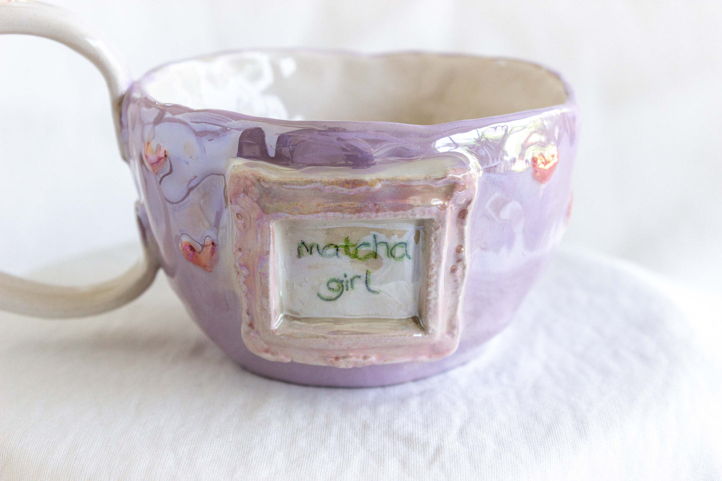 Matcha Girl Mug, Mother of Pearl Lustre πΏπ