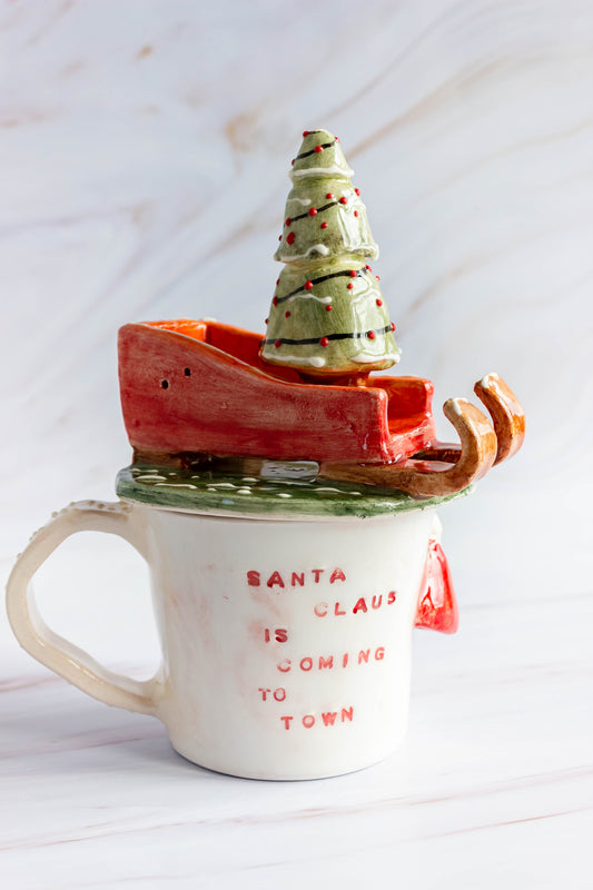 Santa Claus is Coming To Town Mug with the Lid 🦌🛷