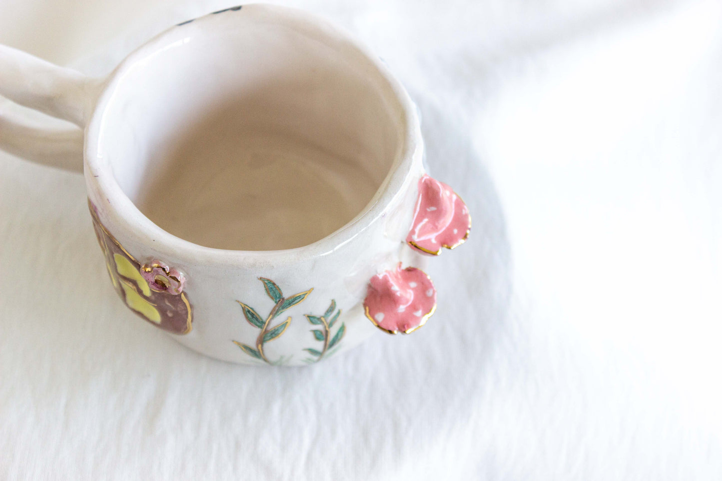 Cottage House Mug, 24k Gold Lustre 🍄✨