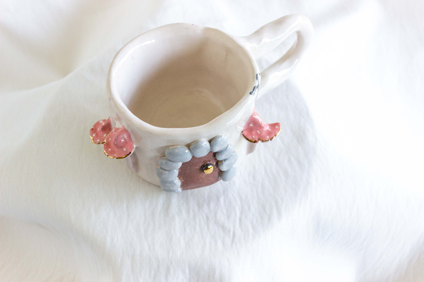 Cottage House Mug, 24k Gold Lustre 🍄✨