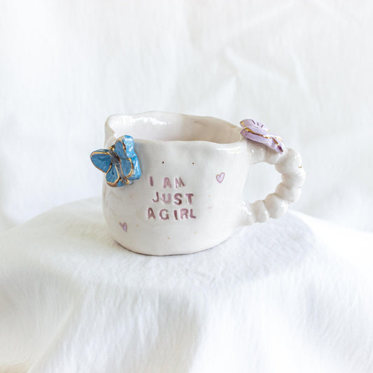 I'm Just a Girl Mug 🌈🌸 24k gold lustre