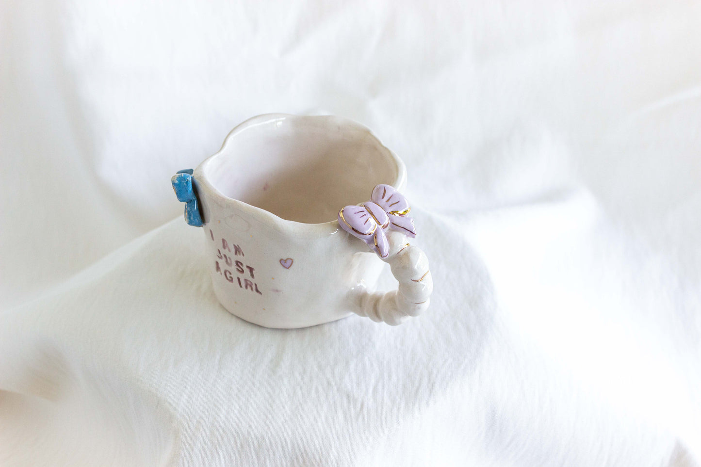 I'm Just a Girl Mug 🌈🌸 24k gold lustre