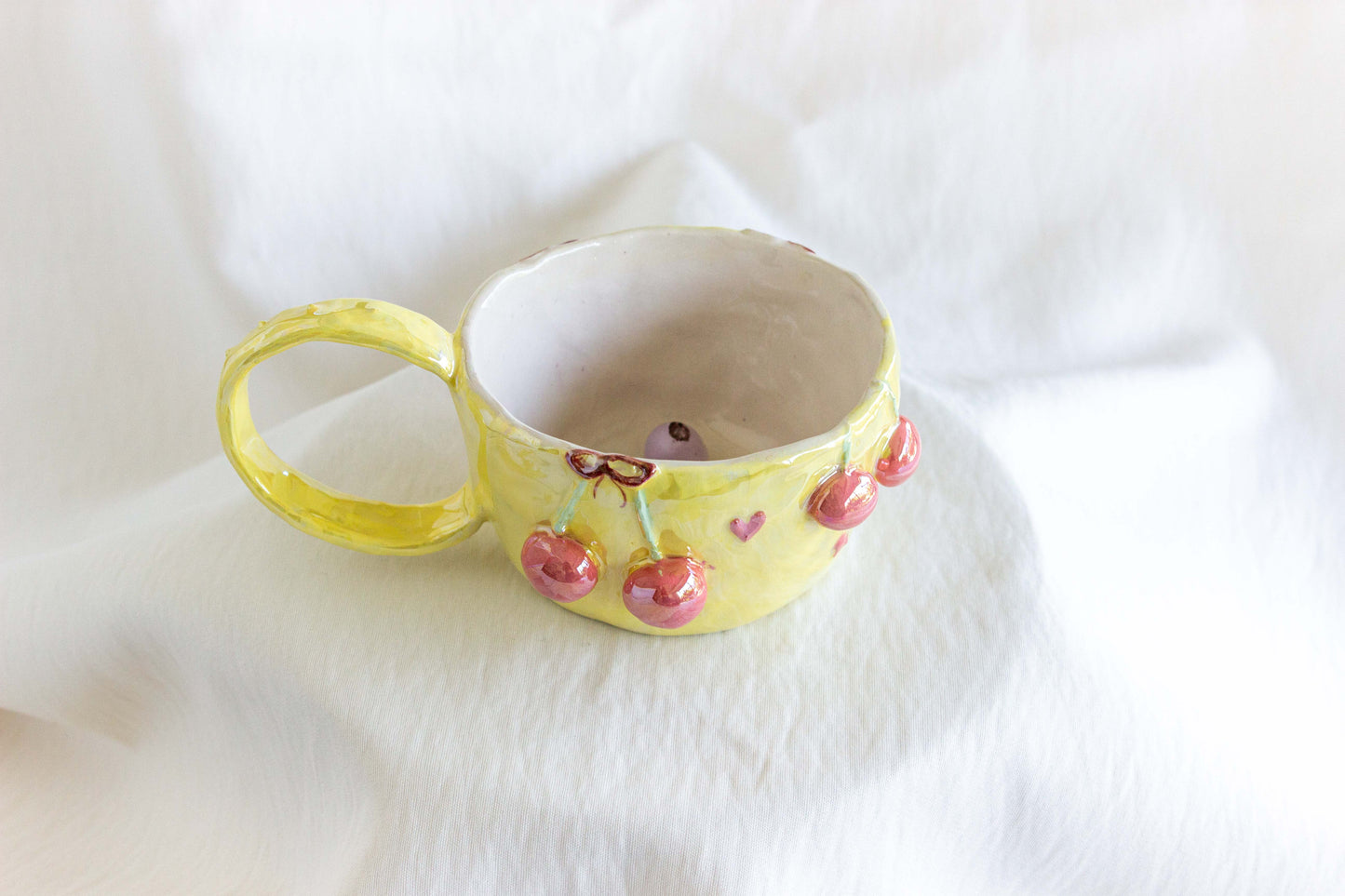 Cherry Cherry Mug, Mother of Pearl Lustre 🫐🍒