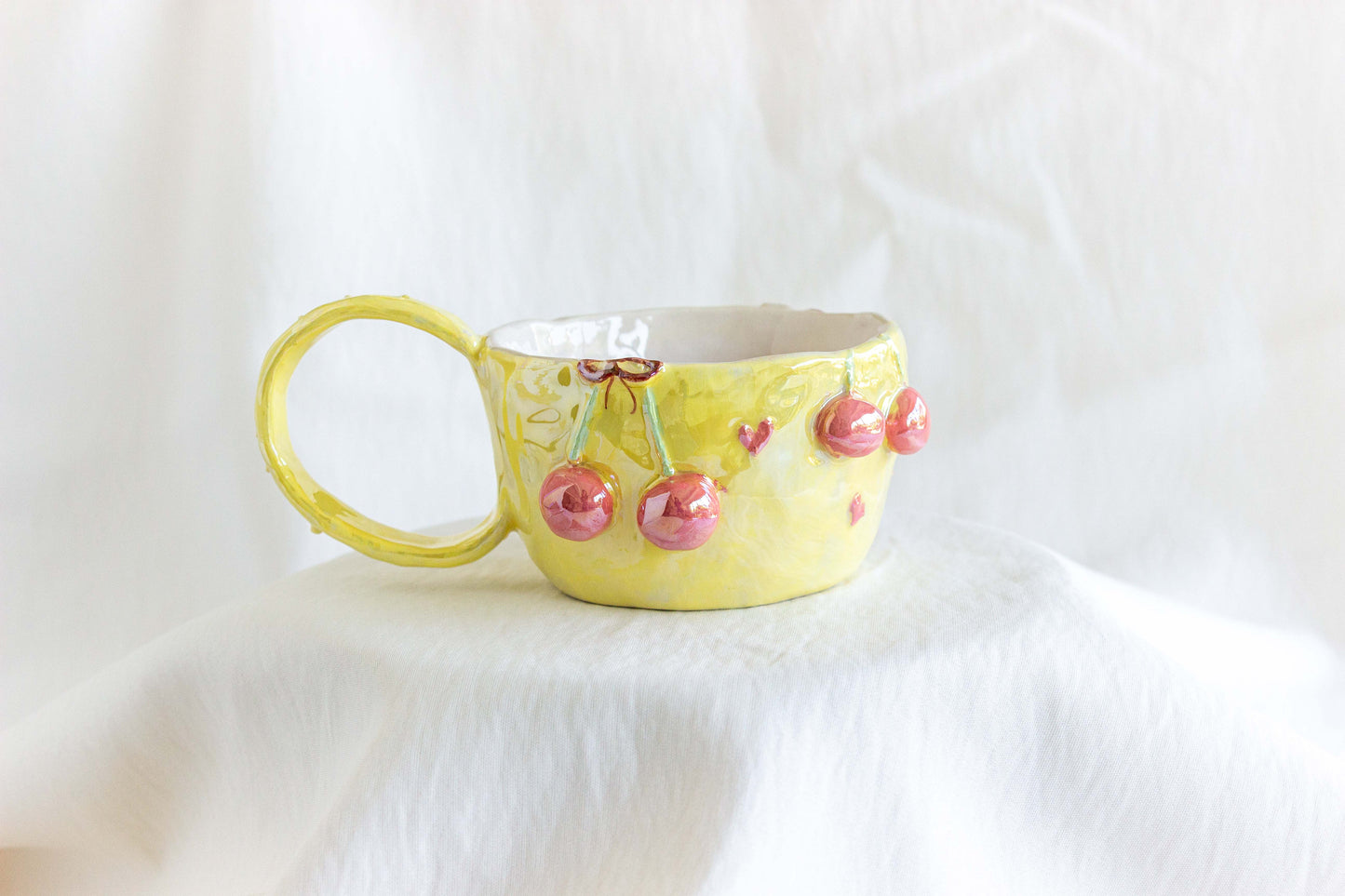 Cherry Cherry Mug, Mother of Pearl Lustre 🫐🍒
