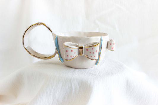 Ribbons All Over Mug, 24k Gold Lustre 🎀💝