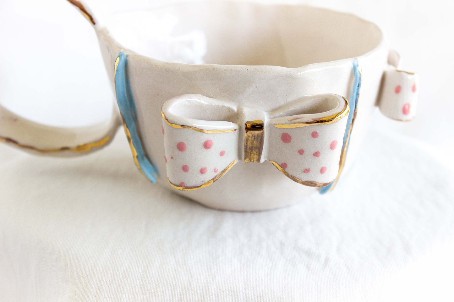 Ribbons All Over Mug, 24k Gold Lustre 🎀💝