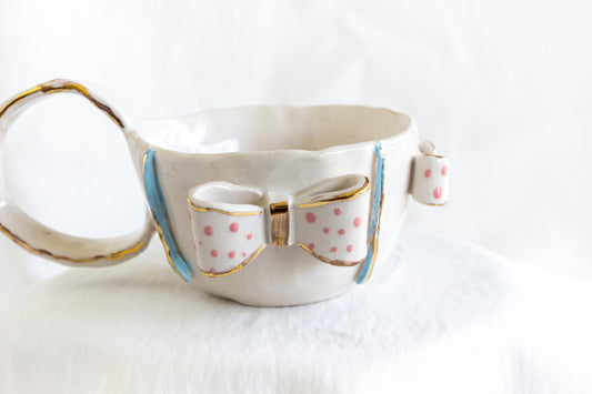 Ribbons All Over Mug, 24k Gold Lustre 🎀💝