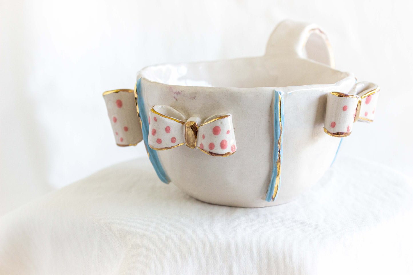 Ribbons All Over Mug, 24k Gold Lustre 🎀💝