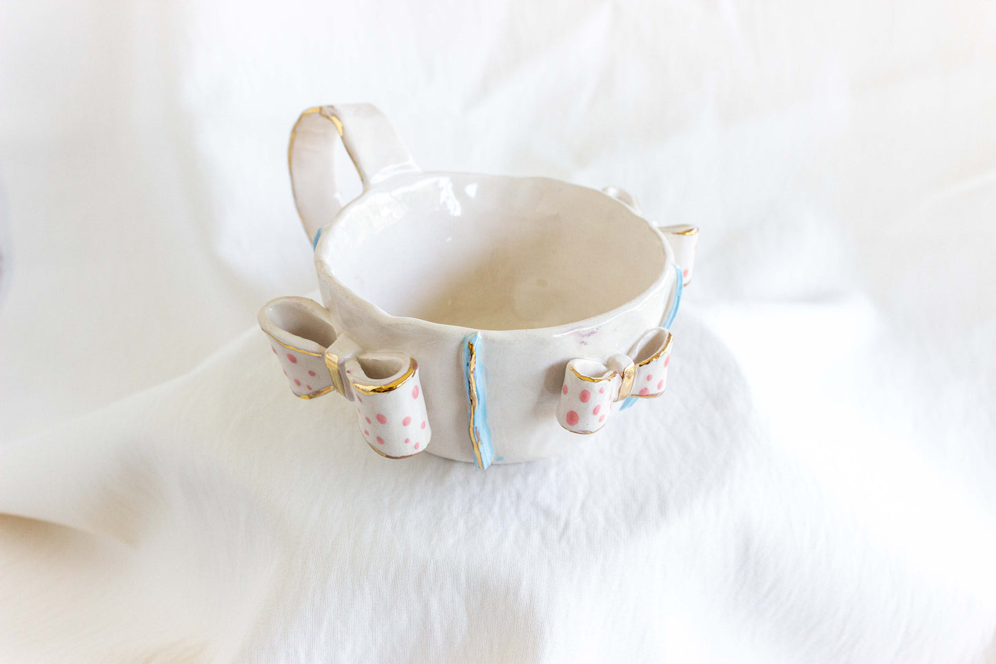 Ribbons All Over Mug, 24k Gold Lustre 🎀💝