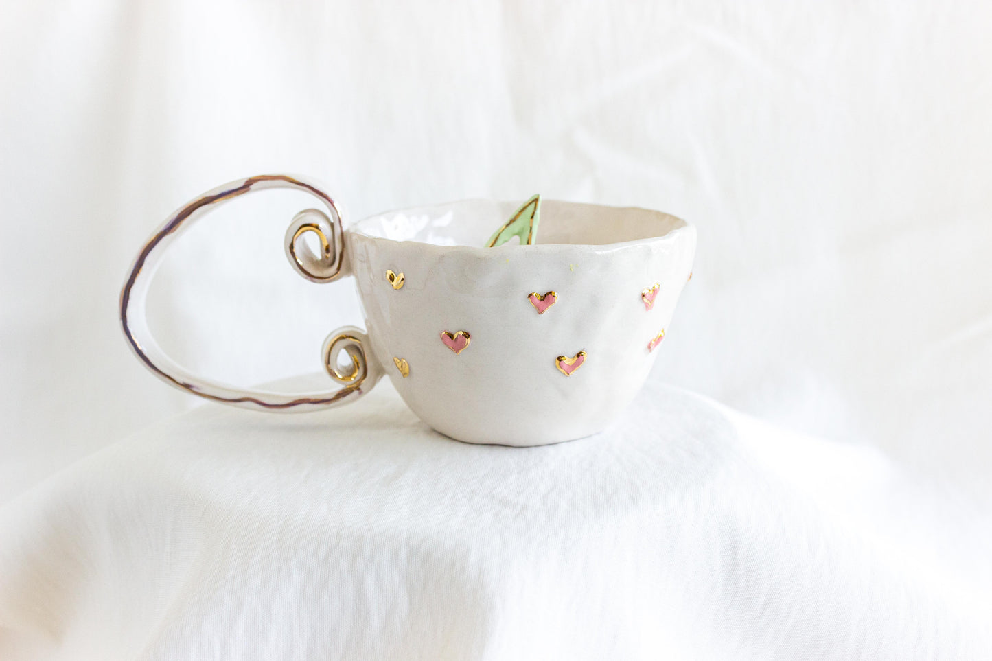 Cherry Up Mug, 24k Gold Lustre 🍒🌸