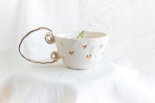 Cherry Up Mug, 24k Gold Lustre 🍒🌸