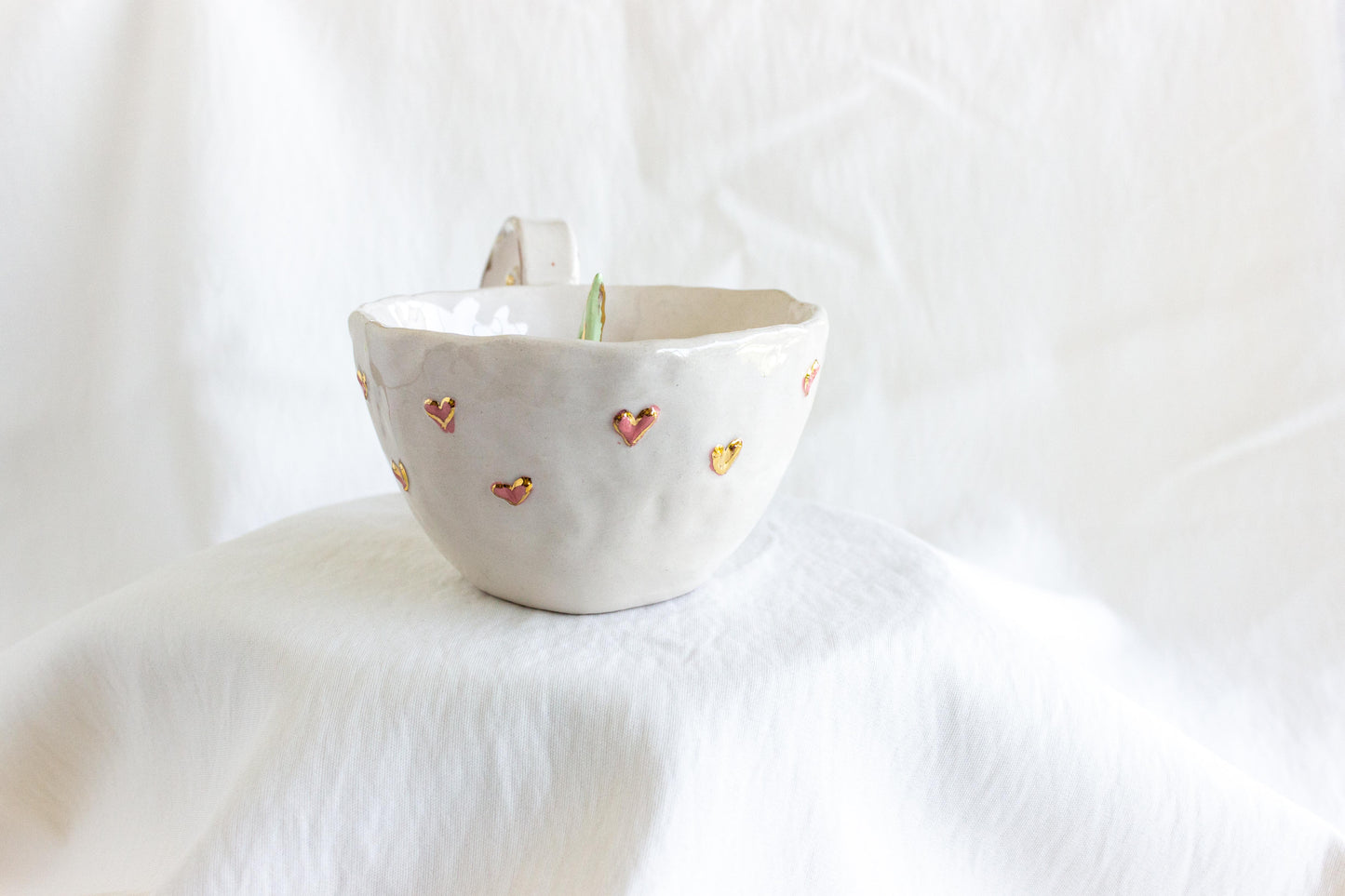 Cherry Up Mug, 24k Gold Lustre 🍒🌸