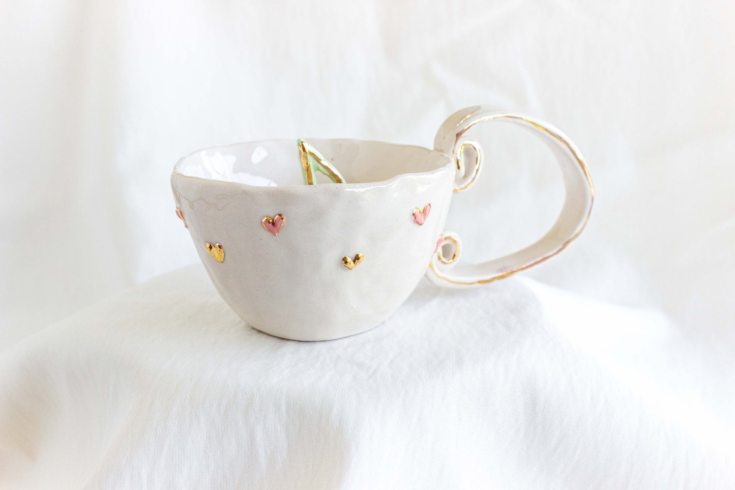 Cherry Up Mug, 24k Gold Lustre 🍒🌸