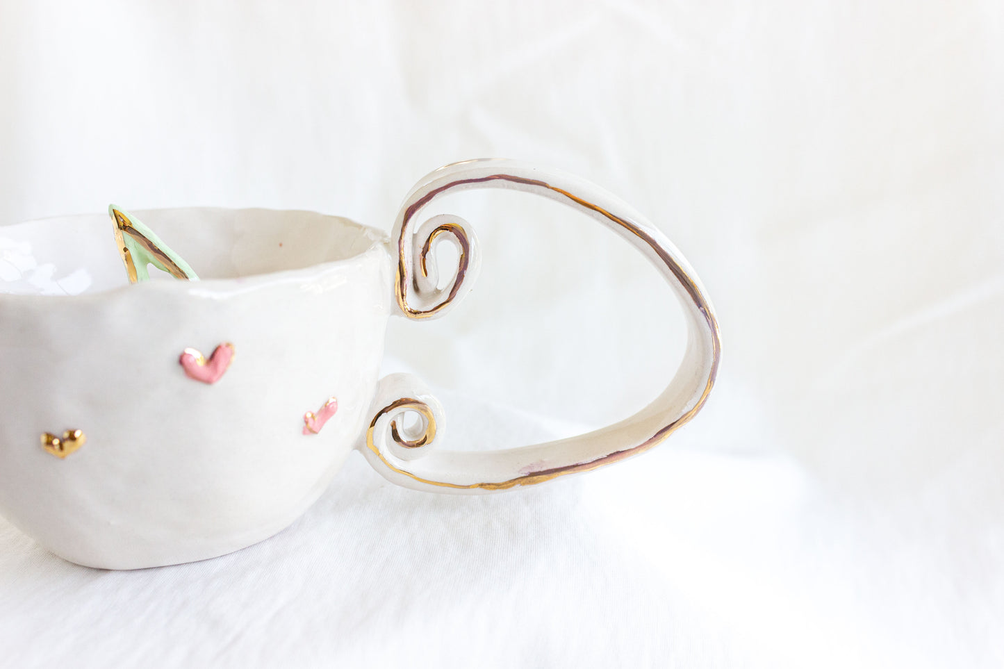 Cherry Up Mug, 24k Gold Lustre 🍒🌸