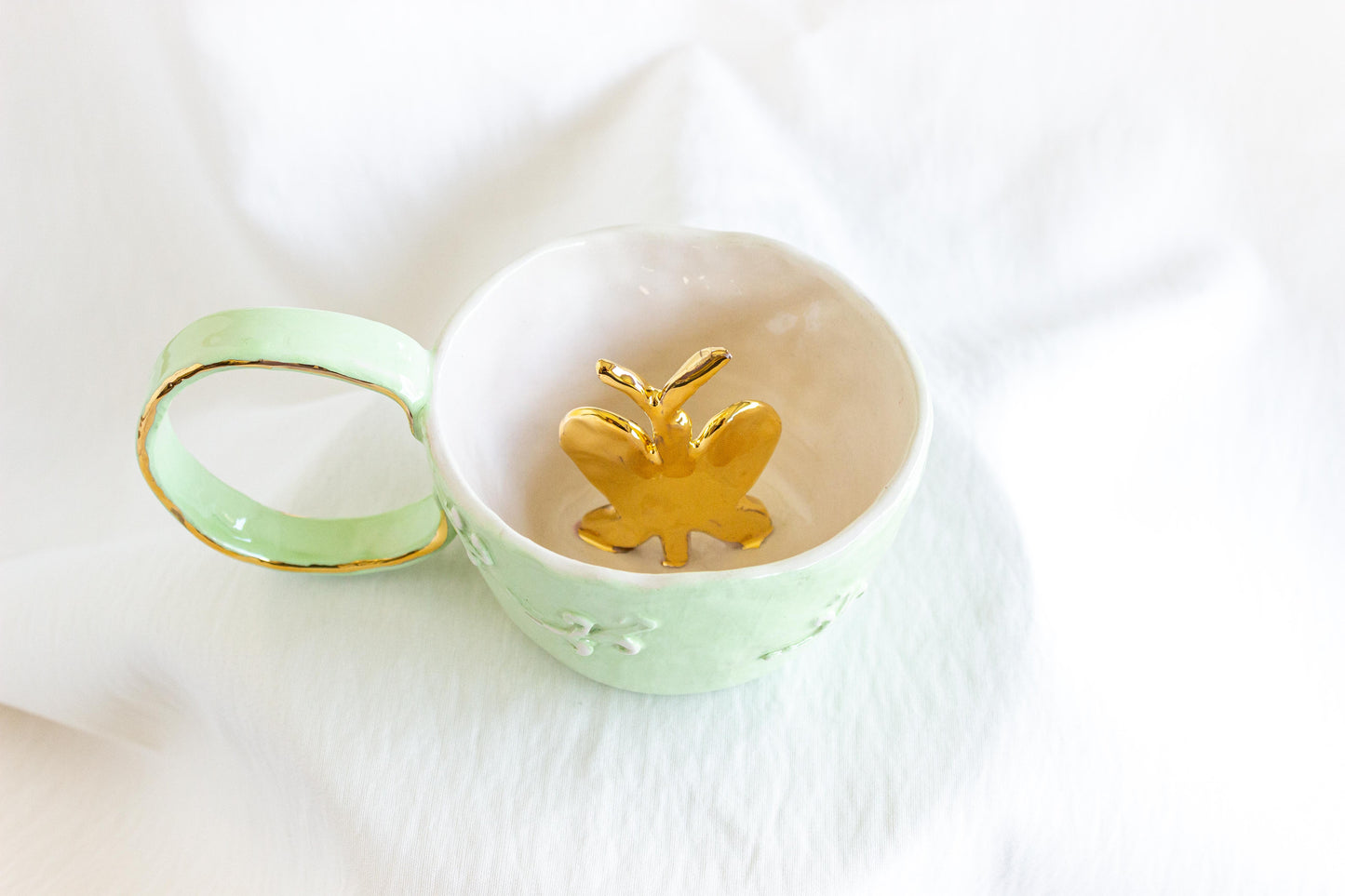 Golden Butterfly Mug, 24k Golden Lustre 🦋✨